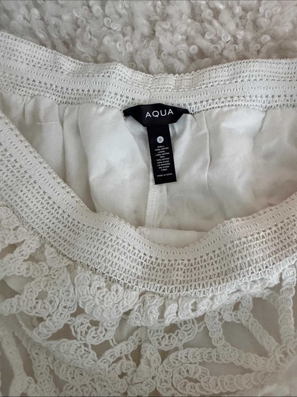 Aqua White Crochet Floral Lace Shorts - Picture 4 of 5